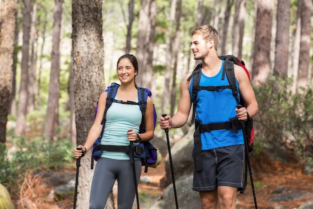 Happy joggers standing