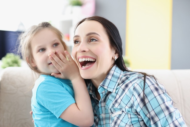 Photo happy joyful emotions in family