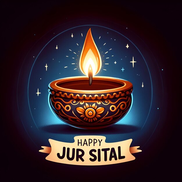 Happy jur sital card illustration