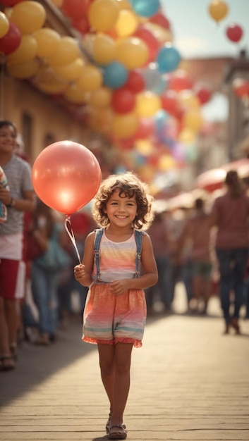 Happy Kid Playing in Carnaval