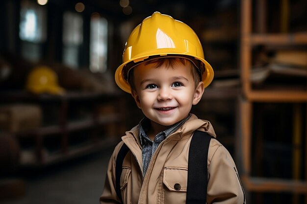 Happy Kids bouwplaatsingenieur met helm