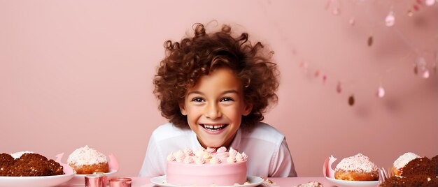 コピー スペースの背景で新年パーティーを祝う幸せな子供たち お誕生日おめでとう子供