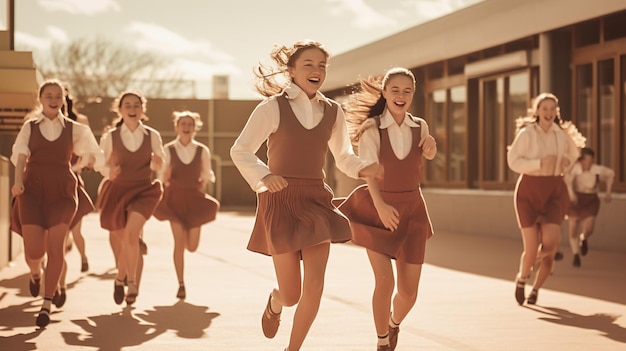 Foto bambini felici che saltano le lezioni