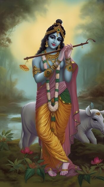 Foto felice krishna janmashtami generativo ai