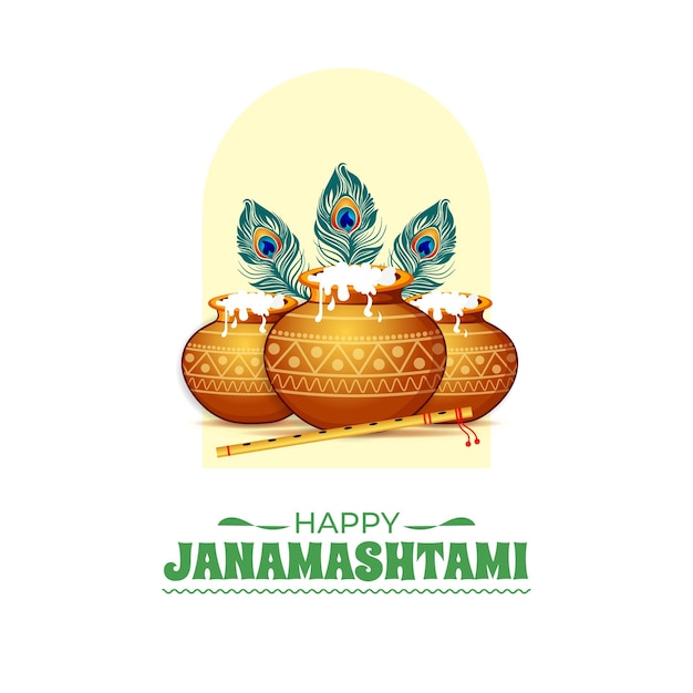 Happy Krishna Janmashtami Special social media post template message