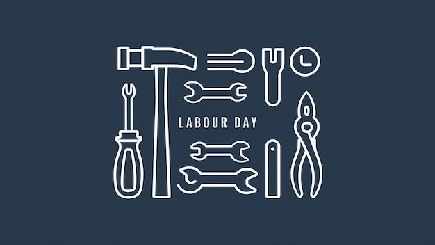 Photo happy labor day banner illustration of international labor day