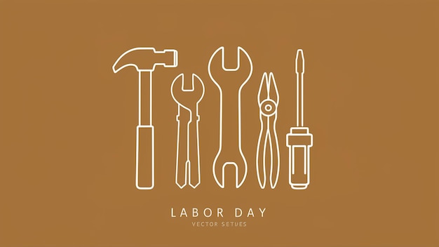 Photo happy labor day banner illustration of international labor day