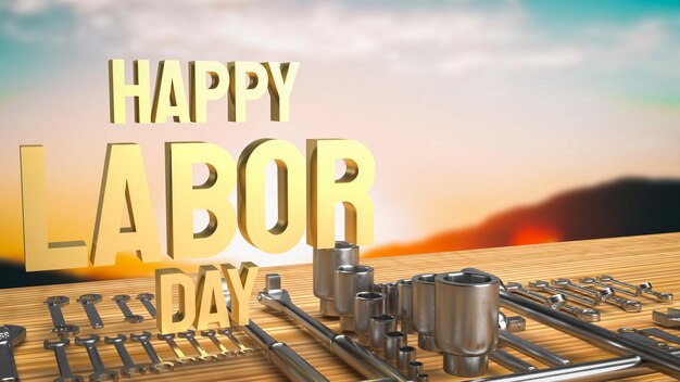 The Happy Labor Day for holiday concept 3d rendering