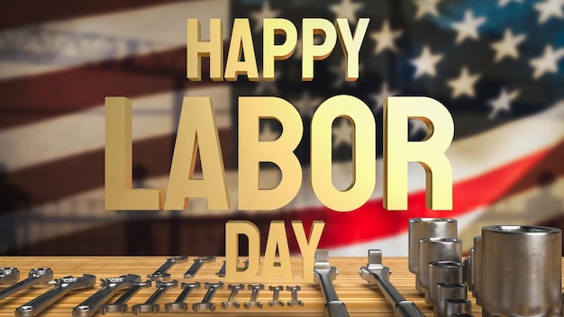 Photo the happy labor day for holiday concept 3d rendering