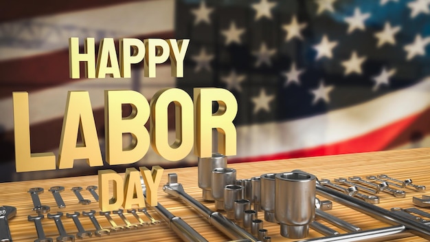 The Happy Labor Day for holiday concept 3d rendering