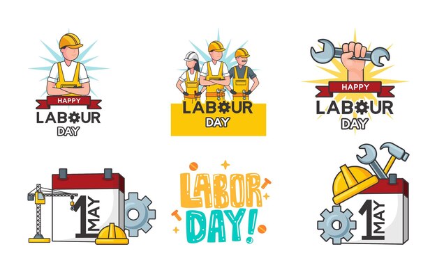 Happy Labor Day International Labor Day illustration of a set of elements illustration of a set