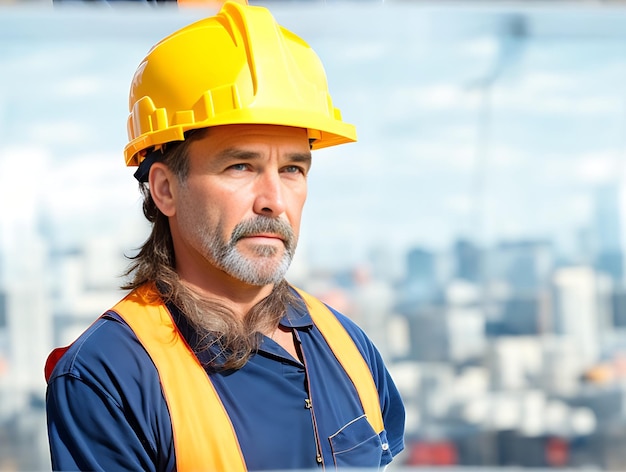 Happy labor day professional construction worker with tools generative ai