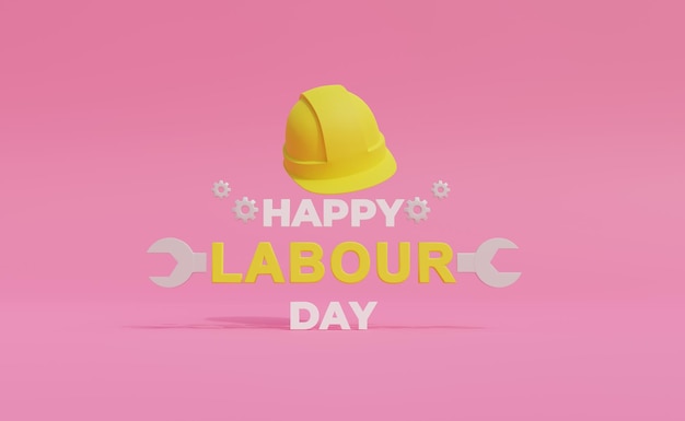 Photo happy labour day 3d illustration for banner