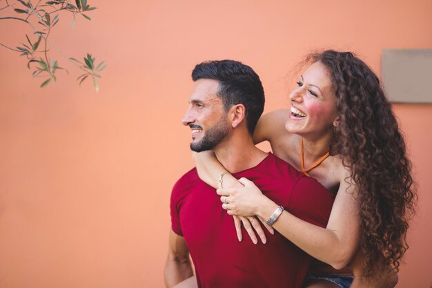 Happy laughing couple