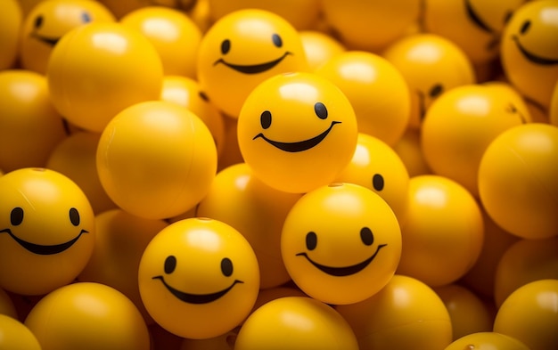 Happy Laughter World emoji day 3d banner background Generative Ai