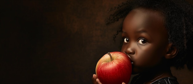 Happy little girl and apples