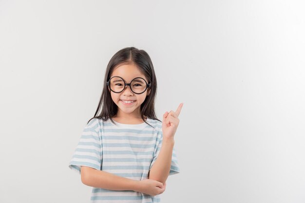 Happy little girl isolated on white