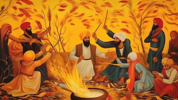 Photo happy lohri baisakhi vaisakhi festival celebration