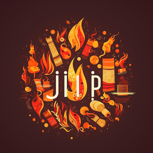 Happy lohri celebration background and typography generative ai