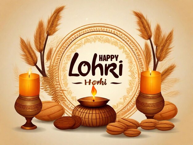 Photo happy lohri holiday background for panjabi