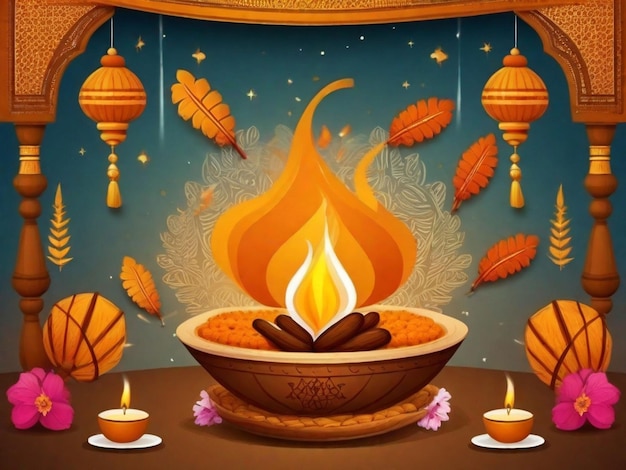 Photo happy lohri holiday background for panjabi