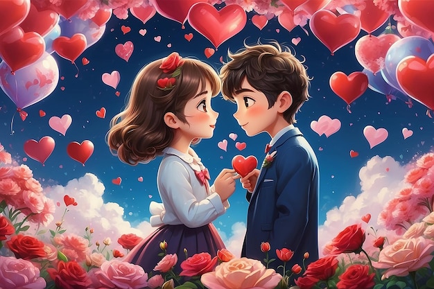 Happy love day and valentines day special love couple background artwork design