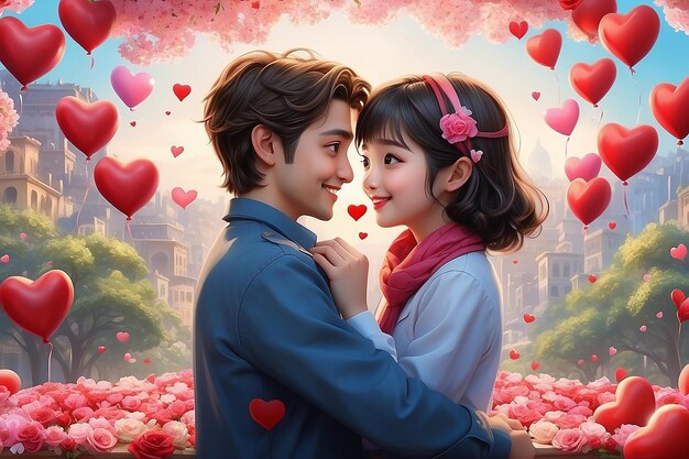 Happy love day and valentines day special love couple background artwork design