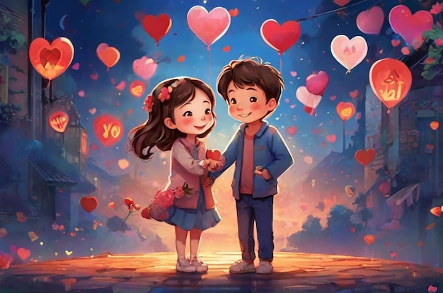 Happy love day and valentines day special love couple background artwork design