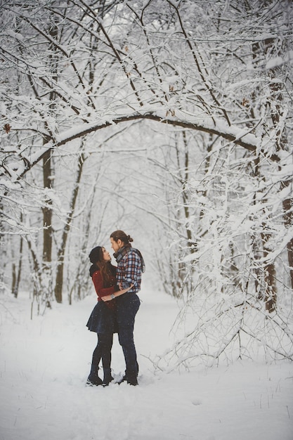 Happy loving couple walking