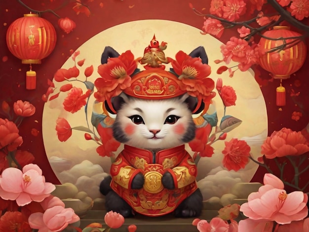 Happy Lunar Year Chinese New year Celebration Image Everything is Red