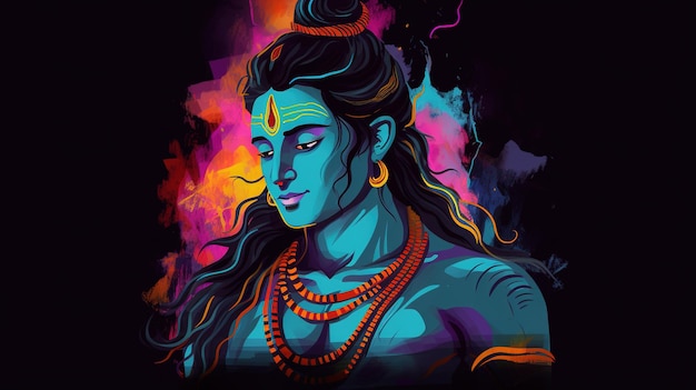 Lord Shiva Generative ai의 Happy Maha Shivratri 그림