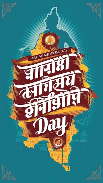 Foto happy maharashtra day hand disegnato felice maharashtra day sfondo festival in india