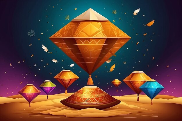 Photo happy makar sankranti festival greeting background template design