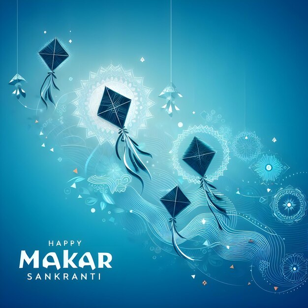 Happy Makar Sankranti festival of India greeting card