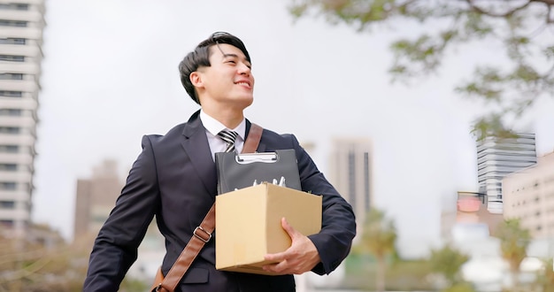 写真 幸せな男は仕事を辞めた