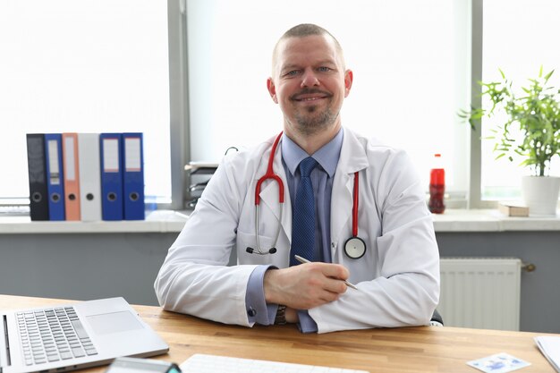 Happy man with education