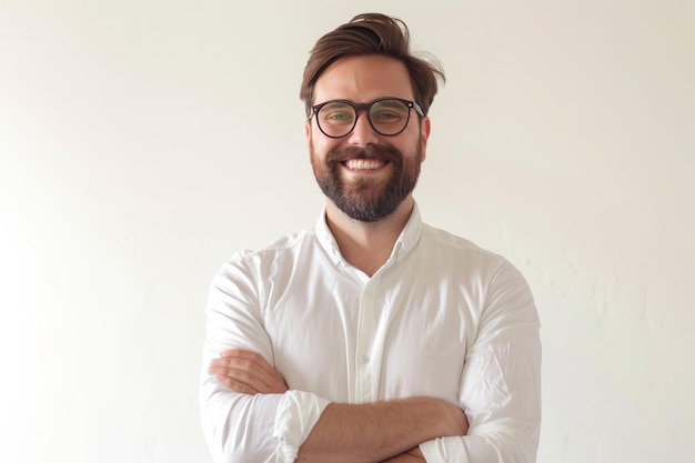 Happy Manager On White Background