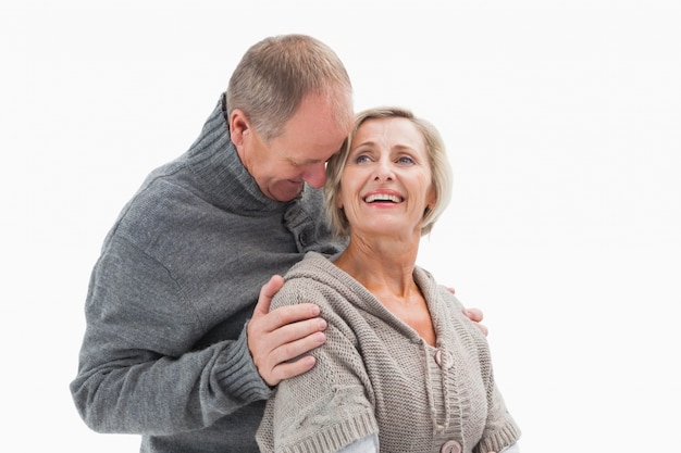 Happy mature couple in winter clothes