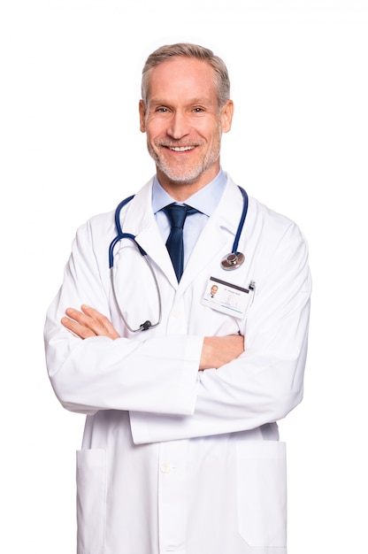 Photo happy mature doctor