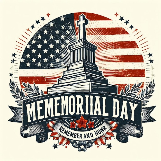 Happy Memorial Day poster background Remember and honor