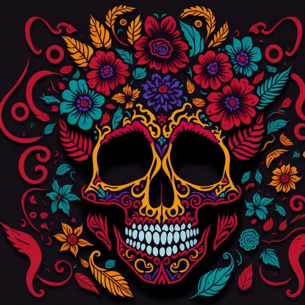 Photo happy mexican day of dead banner