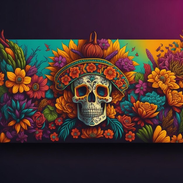 happy mexican day of dead banner