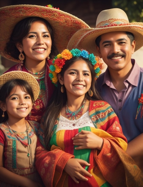 happy mexican family