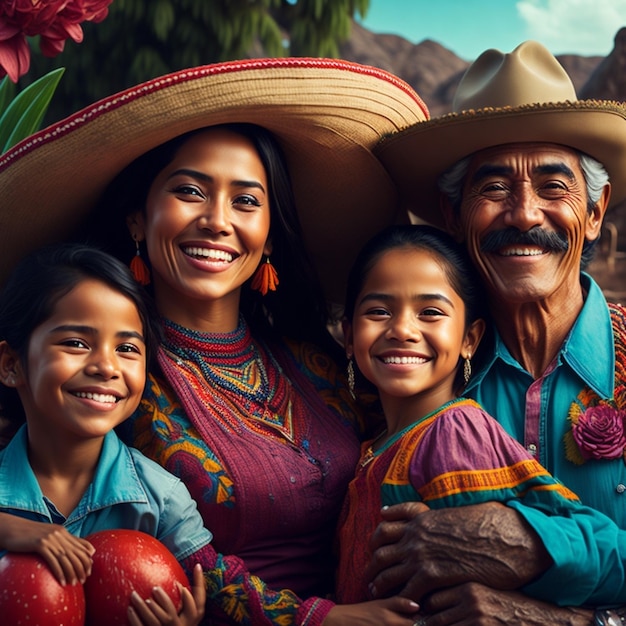 premium-ai-image-happy-mexican-family
