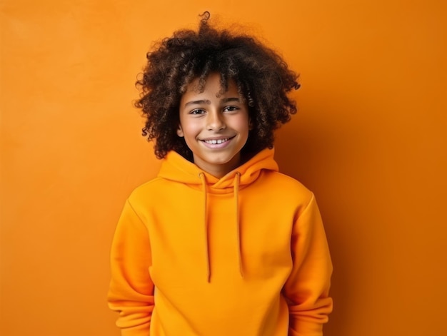 Photo happy mexican kid in casual clothing against a neutral background
