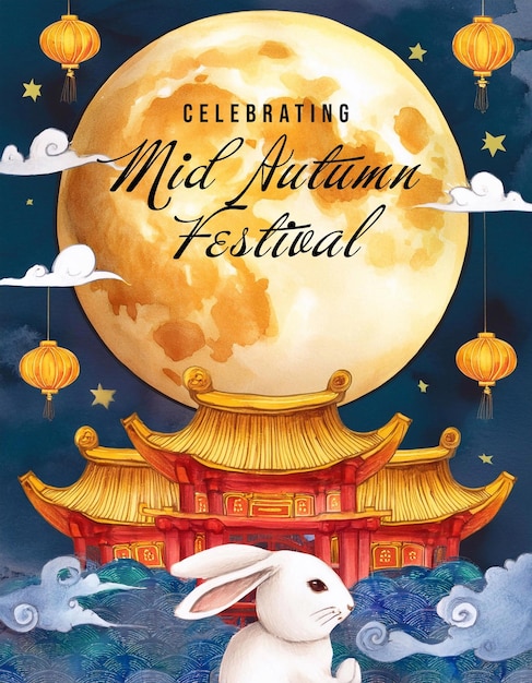 Happy Mid Autumn Festival Poster Design Chinese Holiday