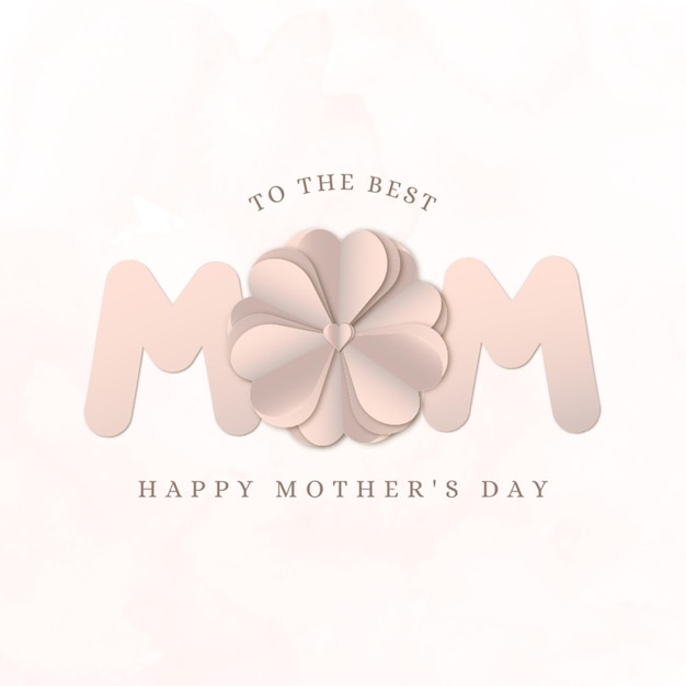 a happy mom card with a flower on it