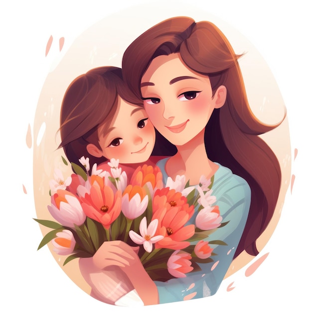 Счастливая мать и дочь иллюстрация