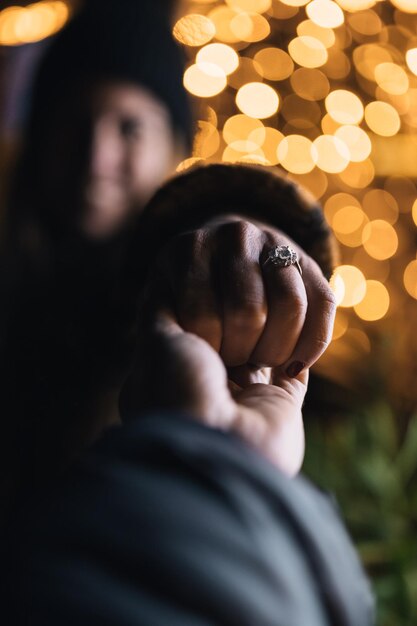 Happy moment of making proposal .she said yes.diamonds and love
for marriage proposal