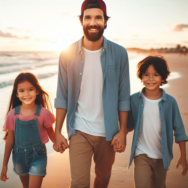 Photo happy moments of father and child